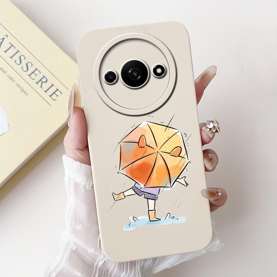 Чехол для Xiaomi Redmi A3 2024 Новый Модный Квадратный Силиконовый Цветочный Чехол для Защиты Объектива Камеры для Xiaomi Poco C61 RedmiA3 Бампер