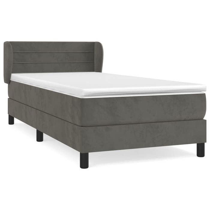 Maison Exclusive - Sommier à lattes de lit et matelas Gris foncé 80x200 cm Velours