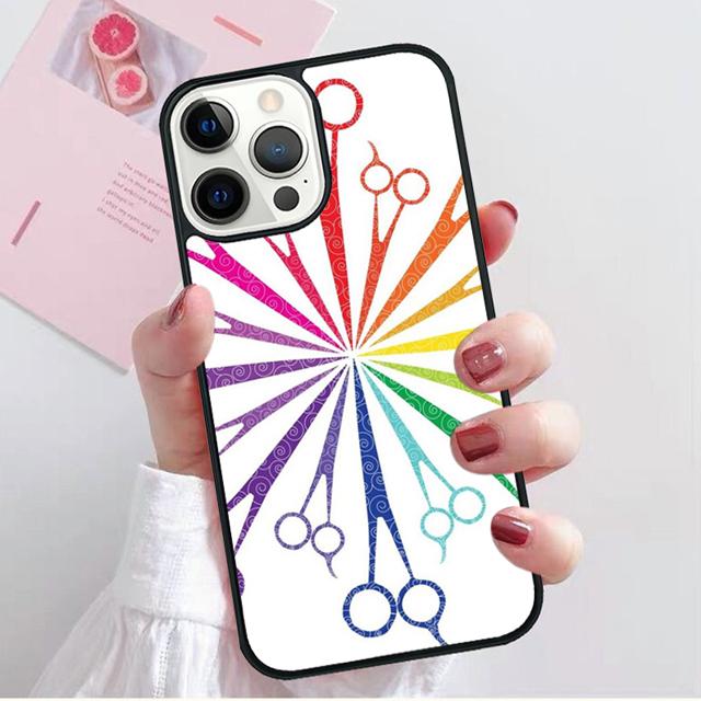 Ножницы парикмахера Щетка Переключатель Чехол для телефона для iPhone 17 Air 16 15 14 13 11 12 Pro Max Plus Корпус Coque