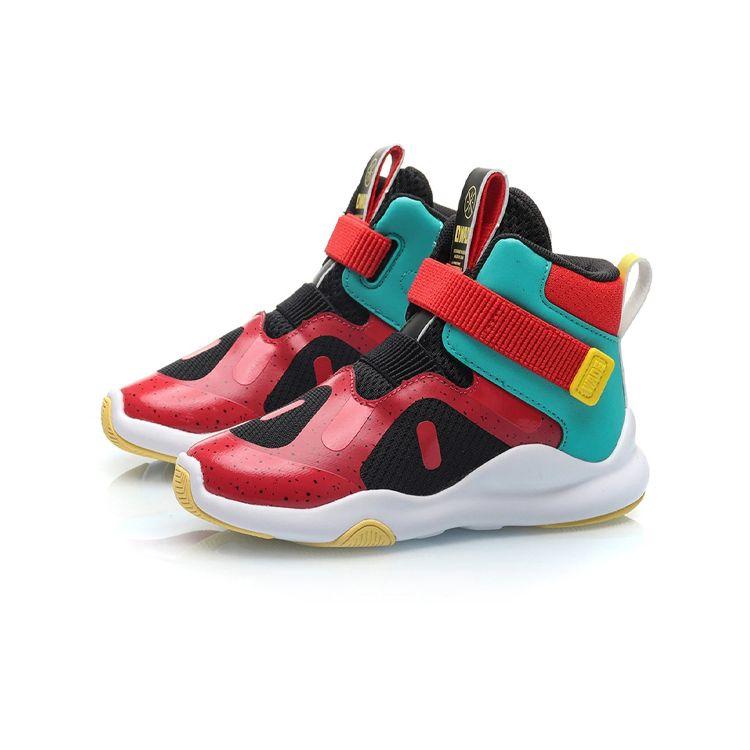 Li Ning Wade Удобная прочная детская повседневная обувь с цветными блоками Детская повседневная обувь Красный Черный YKAP074-13