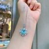 925 Sterling Silver Wedding Jewelry Sets For Women Vintage 8 *10mm Aquamarine Stone Rings /Earrings /Pendant /Necklace Birthday Gift