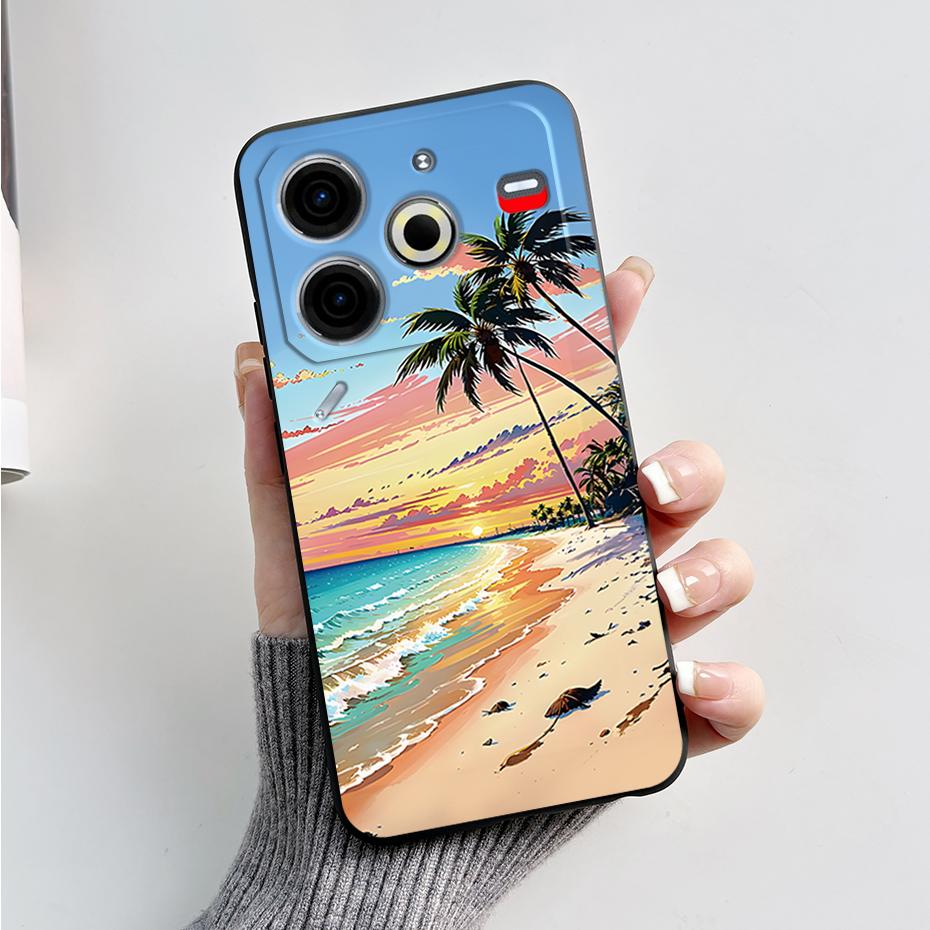 6,78" Для Tecno Pova 6 Neo Чехол Pova6 Neo Задняя крышка Стильный узор Черный силикон Мягкие чехлы для телефона Для Tecno Pova 6 Neo Fundas