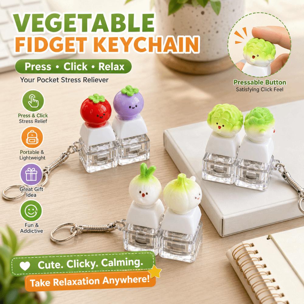 Finger Button Stress Relief Clicker Keyboard Fidget Keychain Calming Keychain Keys Children Adults