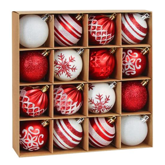 16 Pcs Christmas Ball Ornaments 2.36 Inch Shatterproof Plastic Balls Christmas Tree Hanging Decoration for Xmas Tree Holiday Party Decor