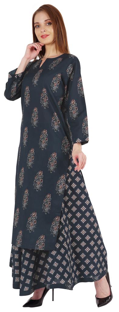 Phagun Indian Ethnic Cotton Kurti & Skirt Set For Women  S Partywear Dress Printed Traditional