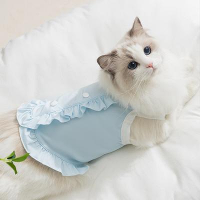 Кошачья одежда простая плиссированная юбка на подтяжках крутая одежда кошачья летняя простая тонкая без рукавов юбка для домашней кошки
