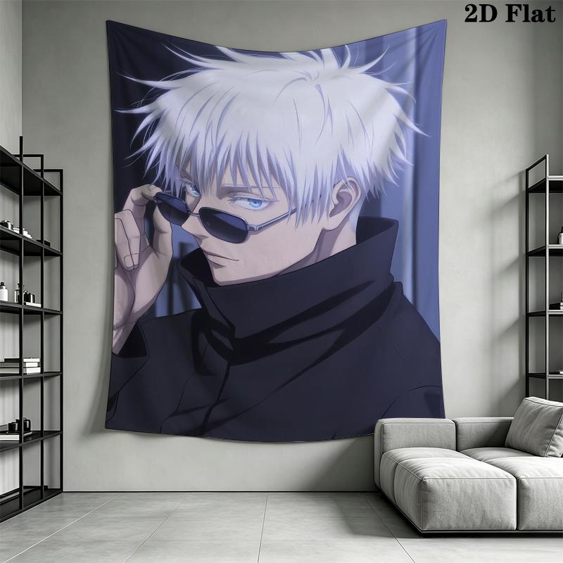 Стенная гобеленовая ткань Jujutsu Kaisen Эстетичное настенное панно Печатное тканевое одеяло Декоративные гобелены для спальни гостиной Декор дома