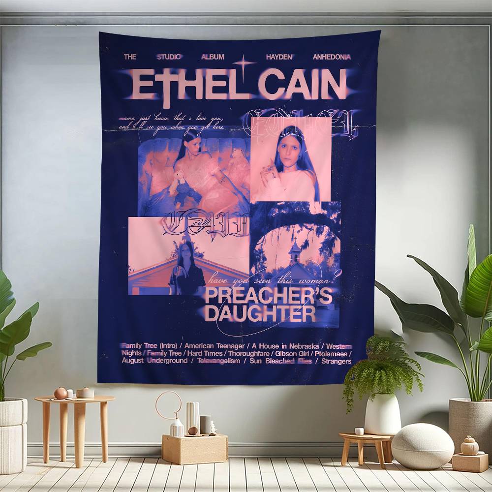 Singer EEthel Cain Music Album Colorful Tapestry Wall Hanging Hanging Tarot Hippie Wall Rugs Dorm Wall Art Decor