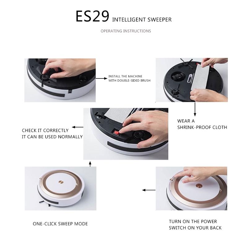 Mini Wireless Auto Robotic Vacuums With Cleaning Timer No Dead Ends Super Quiet Wet/Dry Use for All Flat Floor