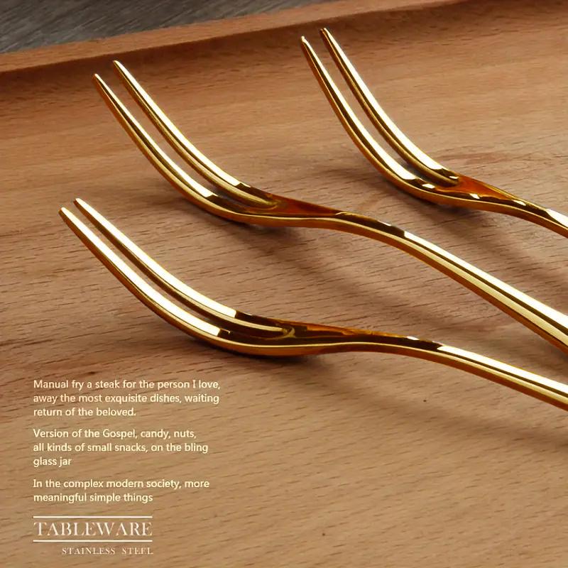 12 шт. вилка для фруктов из нержавеющей стали для ресторана, кафе, домашней вечеринки, вилка для десерта, милая вилка для фруктов, столовые приборы, кухонные принадлежности