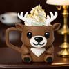 Christmas Deer Ice Cream Pint Holder with Spoon Cute Animal Cooler Sleeve Leak Proof Popsicle Cozy Beer Can Holder Deer Lover Gifts