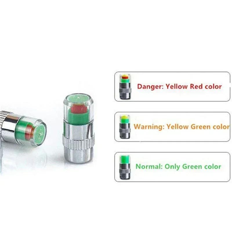 4/8PCS Tyre Pressure Monitoring Alarm Car Motorbike Wheel Valve Cap Tyres Pressure Indicator External Valve Detection Tool