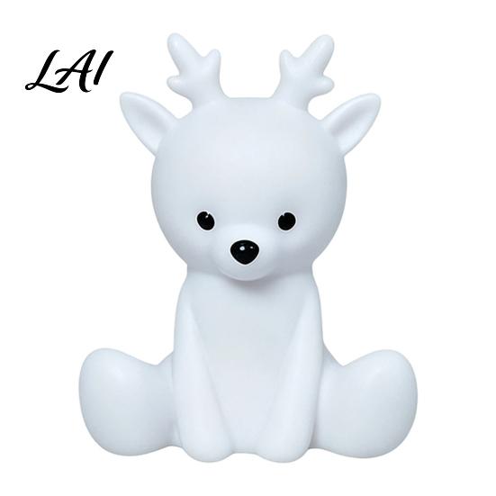 Soft Nursery Lamp for Baby Cute Animal Night Light Kids Rabbit Bear Deer Cat Dog Toddler Room Essentials Shape LED Bedside Lamp Glow Sleep
