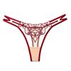 Extremely Spicy Original Delicate Tulle Embroidered Thong Women's Breathable Comfortable Cotton Crotch Interwoven Thin Strap Seductive Sexy Panties