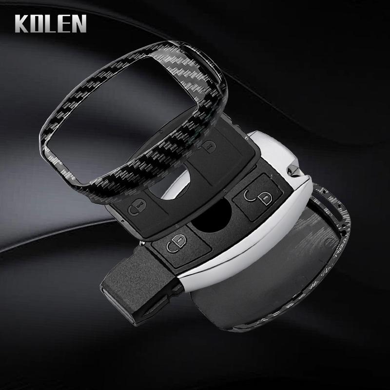 ABS Carbon Fiber Style Car Key Case Cover For Mercedes Benz A B C E Class GLS GLA GLK GLC CLS CLA AMG W204 W205 W212 W463 W176