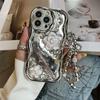 Гальванизированный серебряный чехол-капельница для телефона для IPhone 17 Promax Цветок для Apple 16 Все включено Защита от падений 14 Цепочка