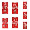 6pcs/set 2024 Lucky Money Envelopes Hongbao Red Pocket Money Pouch Red Envelope Spring Festival