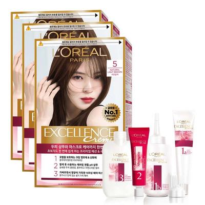Крем-краска для волос L'Oréal Paris Excellence, нет. 5 Натуральный светло-коричневый, 3 шт.
