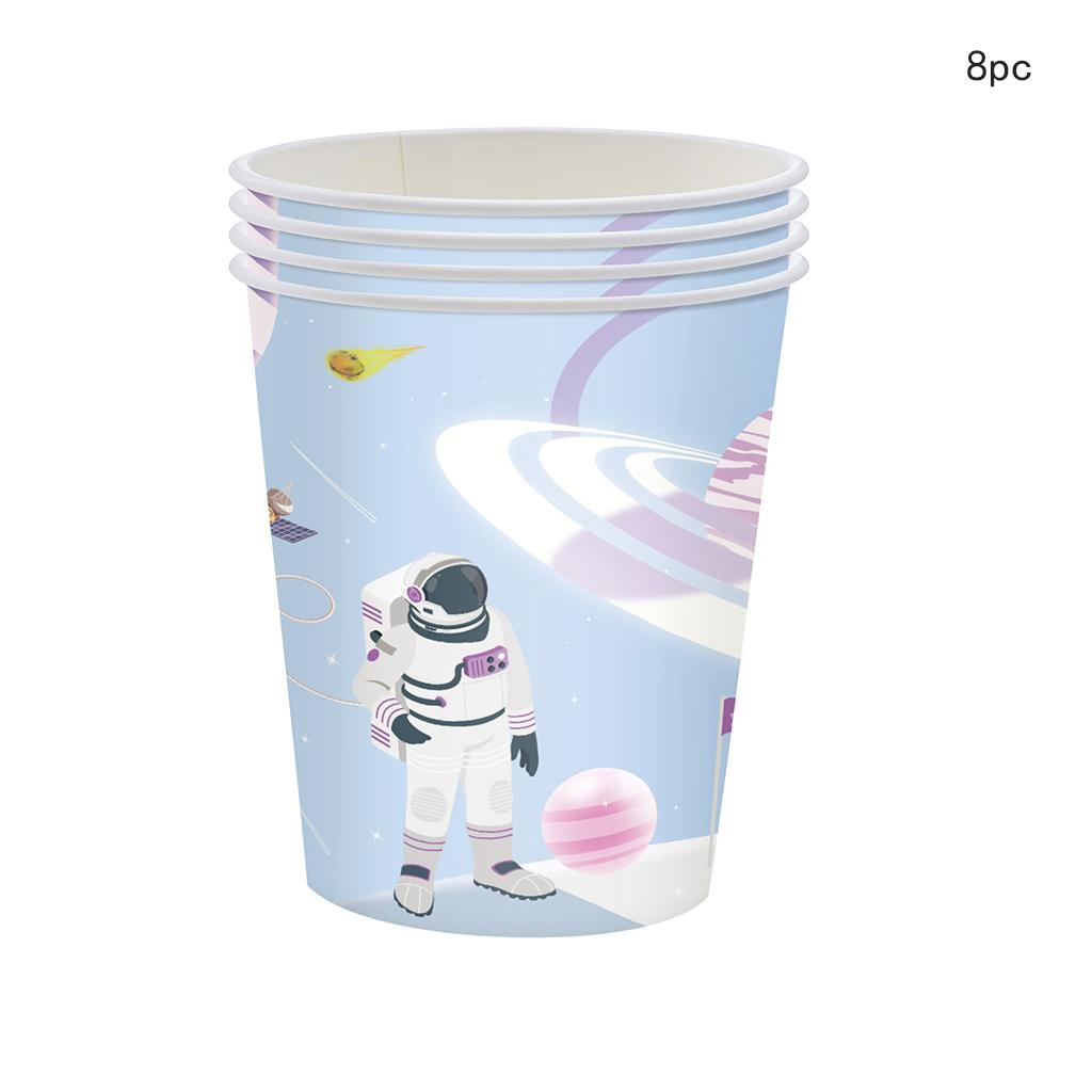 Light Blue Planet Party Disposable Tableware Set Rocket Planet Outer Space Plates Happy Kids Space Theme Birthday Party Decor