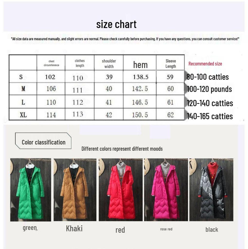 Women's Extra Long Retro Coat with Frog Button - New Version In White Duck Down, Chinese Ethnic Style
