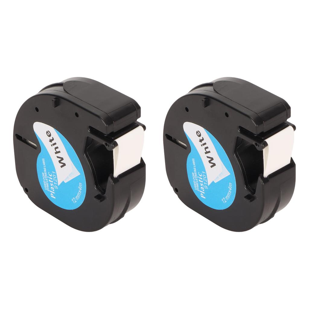 2 шт. Лента для этикеток шириной 12 мм, длиной 13 футов, водостойкая, маслостойкая, черная на белом, этикетировочная лента для L