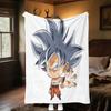 1PC Cute Cartoon Son Goku  Print Flannel Blanket, High quality All Seasons, Home Decor, Warmth and Comfort, Perfect for Christmas Gifts