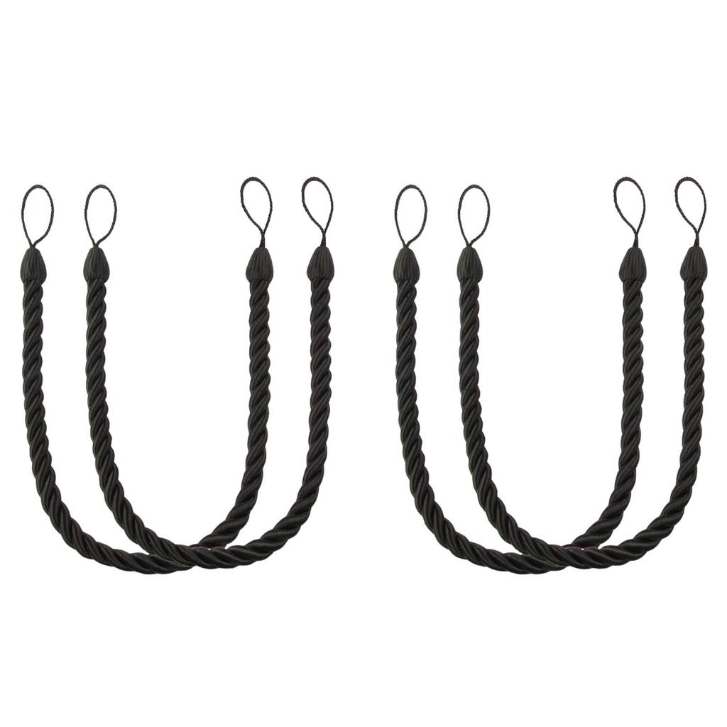 Набор из 4 элегантных подхватов для штор в богемном стиле из хлопковой веревки, мягкие декоративные подхваты ручной работы для домашних или офисных штор