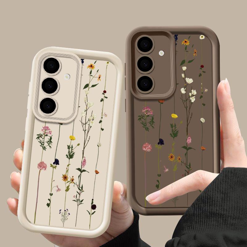 Модный чехол для телефона с цветочным принтом, мягкий, для Samsung S25 S24 FE S23 Ultra S22 S21 Plus A55 A35 A54 A34 A15 A14 A17 A37 A57 S26, силиконовый, противоударный