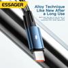 Essager 120 Вт сверхбыстрая зарядка Type-C, 67 Вт, USB-кабель для быстрой зарядки 6A для Xiaomi 12Pro Redmi K50 Note 11Pro Black Shark 5Pro