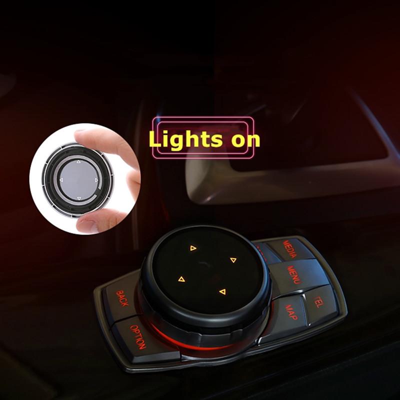 Крышка кнопок мультимедиа автомобиля IDrive M Эмблема Наклейки для BMW X1 X3 X5 X6 F30 E90 E92 F10 F18 F11 F07 GT Z4 F15 F16 F25 E60 E61