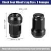 UXCELL Wheel Lug Nut Cone Seat 32mm Screw with Socket Key Black 1 Set M12x1.25 Heptagon Lugnuts