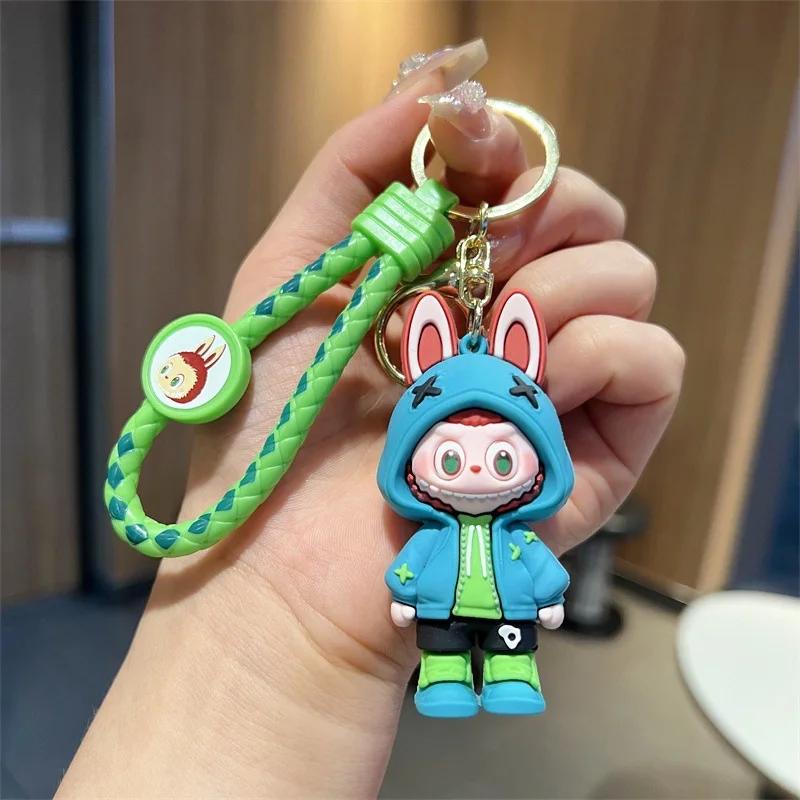 Cute Sheep Labubu Keychain for Car Keys Anime Keychains Women Men Doll Keyring Friends Key Chain Accessories Jewelry Bag Charms