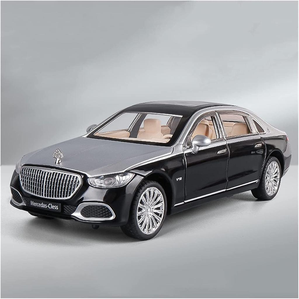 1:24-масштабная модель автомобиля из сплава Benz S680, игрушечный автомобиль с откатным механизмом со звуком и светом для подарочных коллекционных предметов, литье под давлением, модель автомобиля