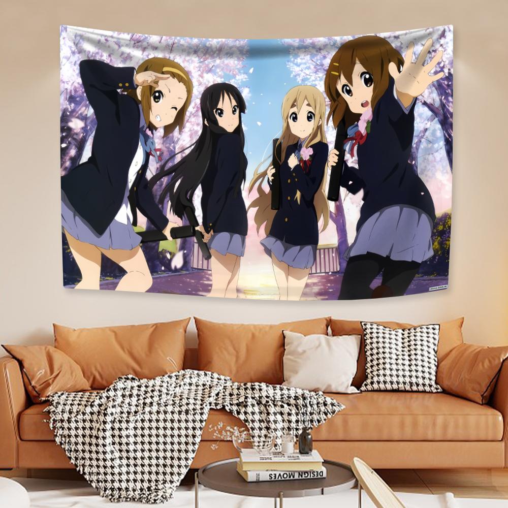 Японский аниме-гобелен на стену Kawaii New K-ON! Мультфильм Домашнее украшение Эстетика Спальня Общежитие Фон