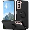 Silicone Case - BOOLING - for Samsung Galaxy S23 Plus - Black - Flexible - 360° Stand Ring