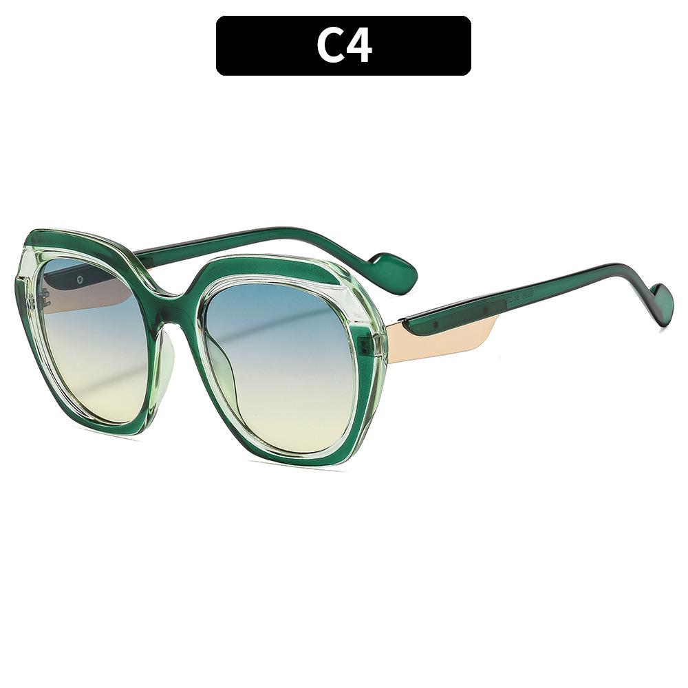 European and American new large-frame personalized color matching sunscreen advanced sunglasses elegant simple and versatile street sunglasses women