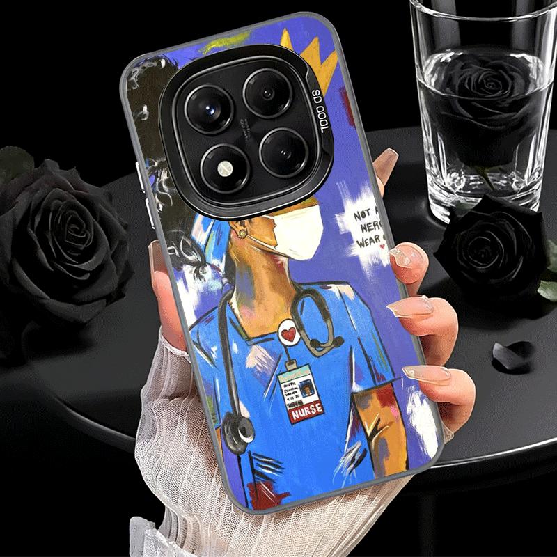 Мультяшный мягкий чехол для телефона Доктор Медсестра для Xiaomi Redmi Note 13 14 15 Pro Plus 12S 12 11S 11 11T 10S 10 Ударопрочный задний чехол