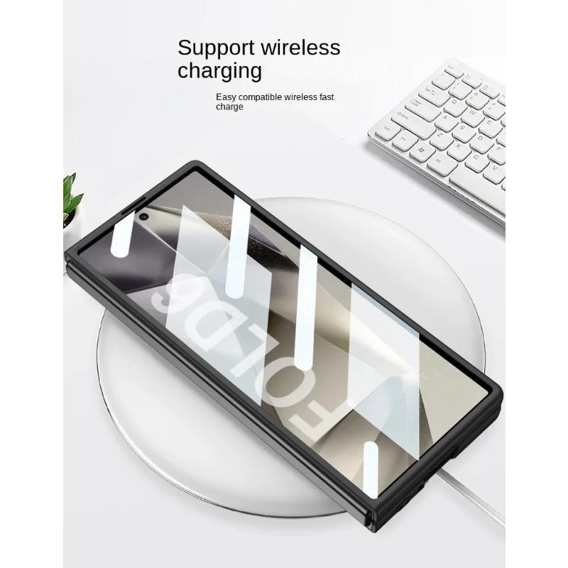 Магнитный чехол для телефона с беспроводной зарядкой для Samsung Galaxy Z Fold 6 5 4 3 Fold6 Fold5 Fold4 Fold3 5G Hard Shell Защитный чехол