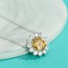 D цвет 1CT сертифицированный белый/желтый муассанит стерлингового серебра 925 пробы кулон с подсолнухом для женщин блестящий драгоценный камень милое ожерелье ювелирные изделия