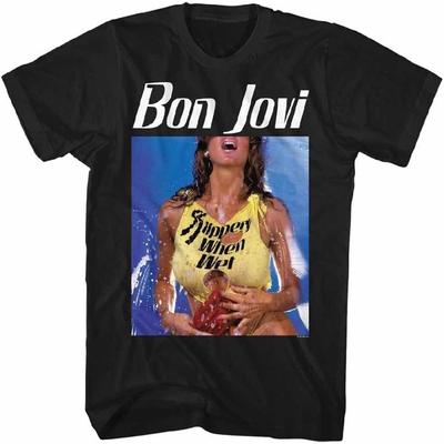 Футболка Bon Jovi Slippery When Wet Альбом Черная