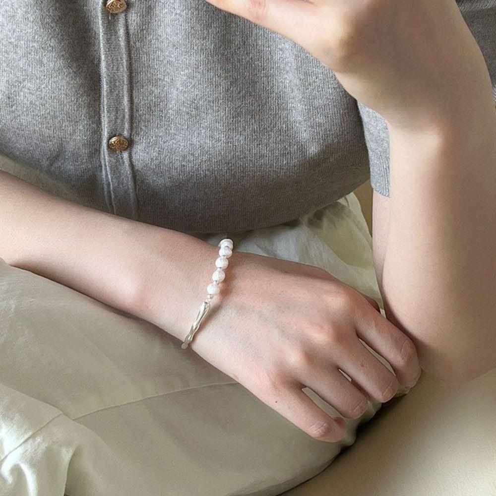 Metal Girl Gift Temperament Baroque Women Bracelet Korean Style Jewelry Pearls Bracelet Copper
