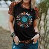 Ретро Этнический Стиль 3D Принт Футболки с Круглым Вырезом для Лета Повседневные Женские Футболки с Коротким Рукавом