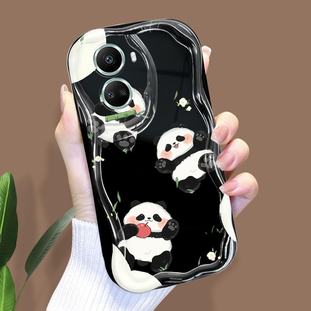Для Honor 90 Lite P30 Pro Infinix Hot 30 40 40i 40 Pro Smart 8 Pro Vivo V29e V30e Мягкий силиконовый чехол для защиты объектива с милым рисунком панды