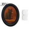 Vintage Style Halloween Decoration Ghost Wall Decor, Cute Table Sign, Oval Framed Black Art Picture, Decorative for Mantel Living Room Bedroom