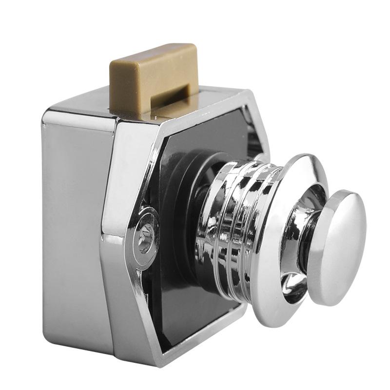 Push Button Keyless Locks Latch Knob Cupboard 2cm Mounting Hole for RV Drawer Cabinet Door Thickness 1.5-1.8cm