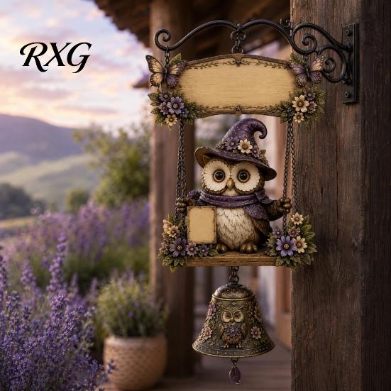 Ladybug Bee Sunflower Gnome Garden Bell, Welcome Outdoor Hanging Doorbell, Forest Theme Home Ornament Wind Chimes for Patio Porch Yard Decorations