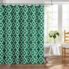 Christmas Textured Fabric Shower Curtains Hunter Green Morocco Pearl Printed Linen Bath Shower Curtain For Bathroom Decor,