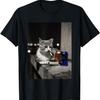Кот-курильщик Забавный курящий кот Мем Глупый мозг Т-Ширт