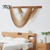 Bohemian Living Room Decoration Boho Wall Hanging Tapestry, Handwoven Cotton Rope Tapestry with Wood Rod, Decor Minimalist Gradient for Bedroom