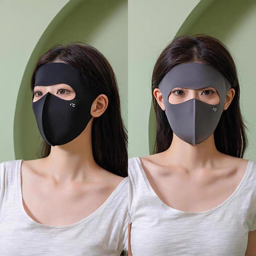 Breathable UPF50+ Sunscreen Mask Polyester UV Protection Mask Ice Silk Face Clothing Women